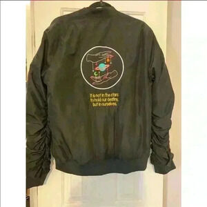 Custom Black Bomber Jacket w/embroidery